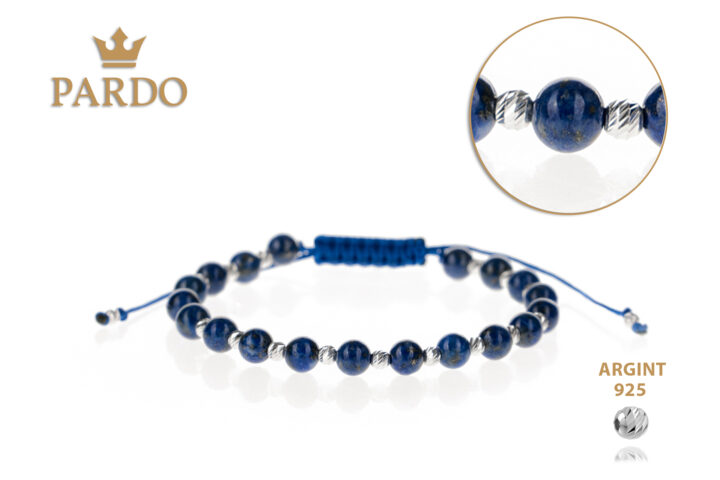 Brățară unisex Pardo din Argint & Lapis Lazuli - imagine 3