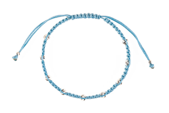 Brățară Pardo realizată cu șnur împletit și bile de Argint 925 de 4 mm - imagine 2