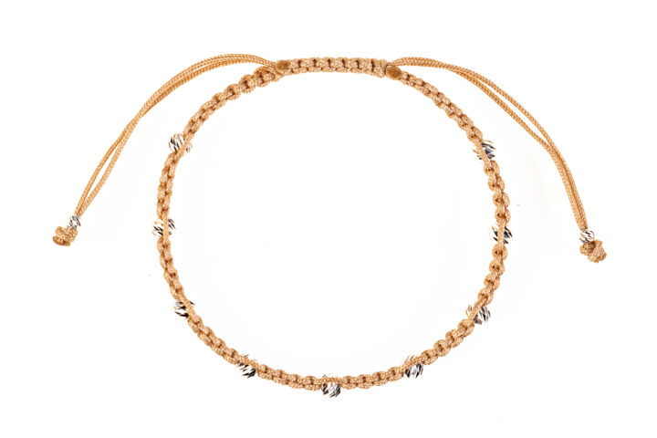 Brățară Pardo realizată cu șnur împletit și bile de Argint 925 de 4 mm - imagine 2
