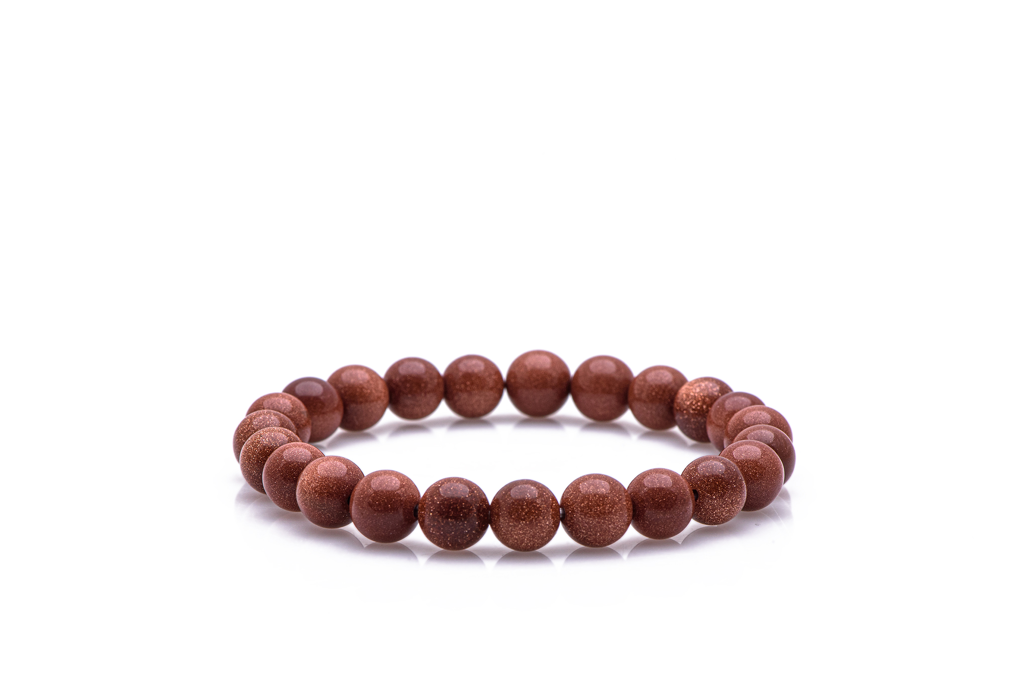 Brățară Pardo cu pietre semiprețioase Piatra Soarelui de 8 mm realizată cu elastic