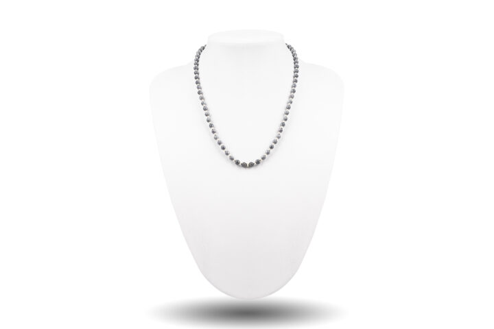 Colier Pardo din Argint și pietre semiprețioase Safir Gri 45 cm