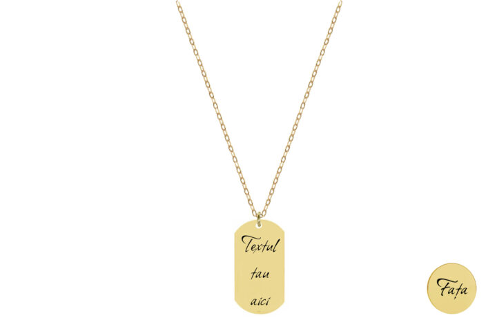 Lănțișor Pardo cu charm Dog Tag din Argint 925, lățime 32 mm, personalizat cu Gravura Laser - imagine 2