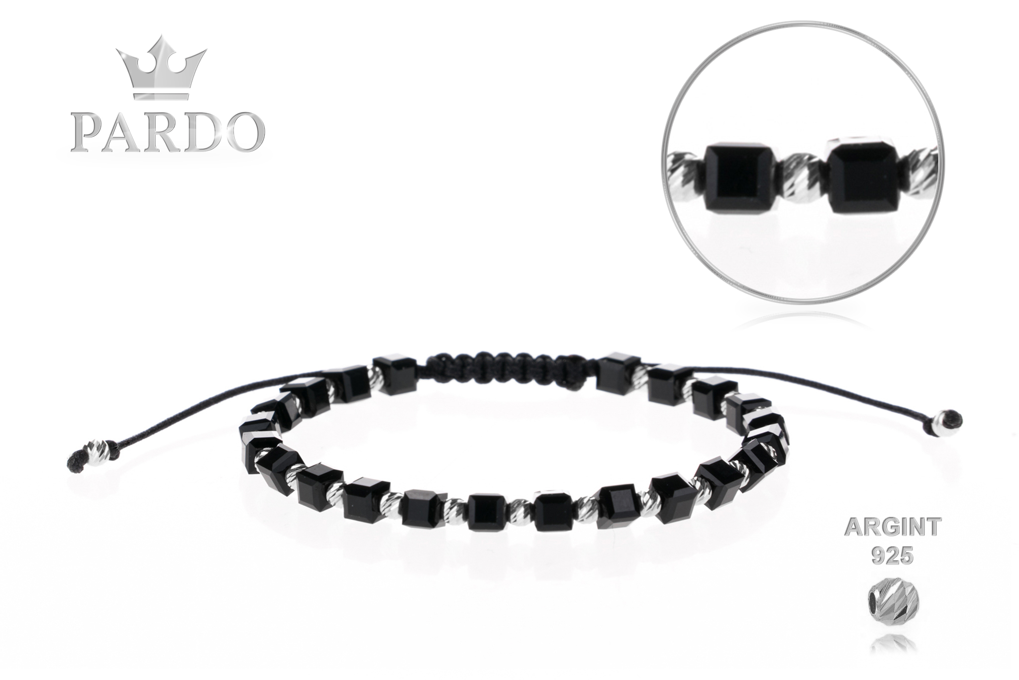 Brățară unisex Pardo din Argint & Cristale - imagine 2
