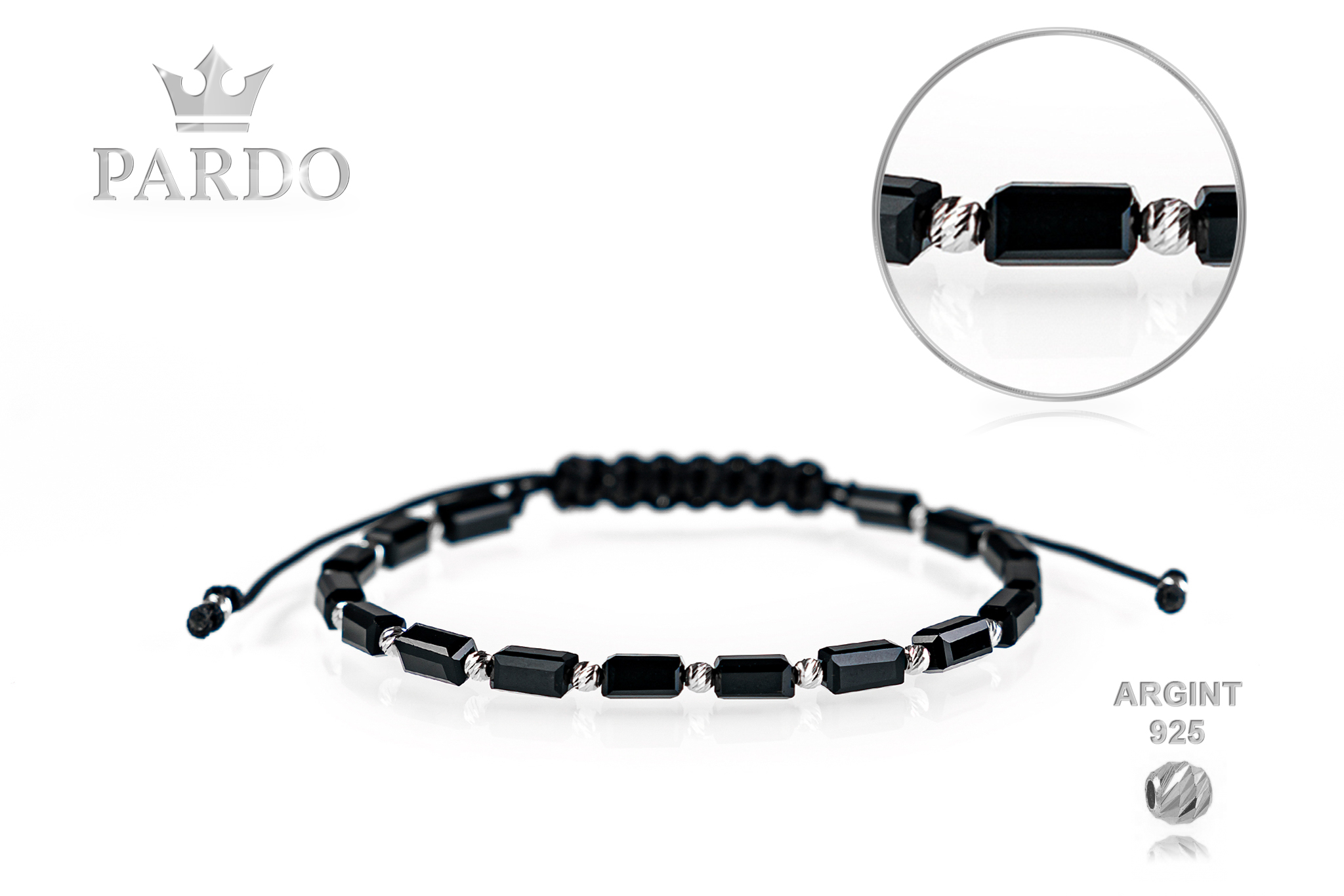 Brățară unisex Pardo din Argint & Cristale Sticla - imagine 2