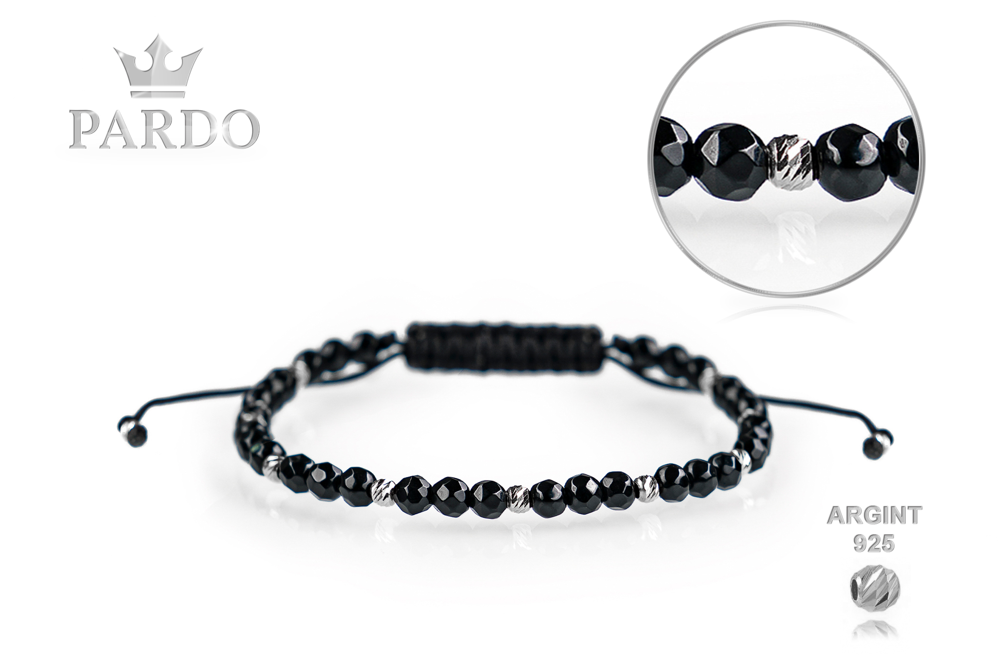 Brățară unisex Pardo din Argint & Onix - imagine 2